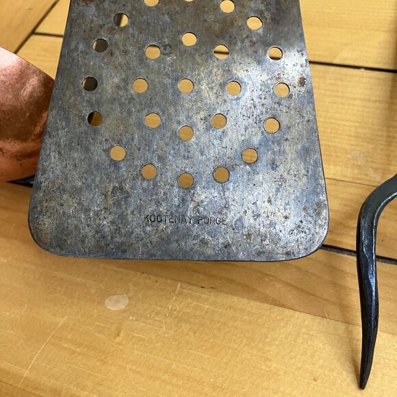 Kootenay Forge Copper Cast Iron Kitchen Utensils Steel Spatula Serving Spoon - Picture 3 of 8